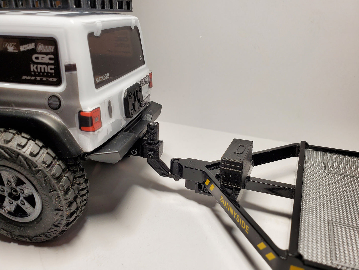 Trailer Drop Hitch for SCX24 Jeep and C10 Crawlers Adjustable