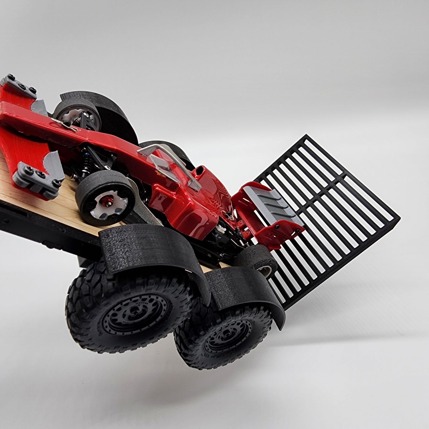 1/24 Scale Trailer Kit: Axial Wheels, Bearings, Wood Bed