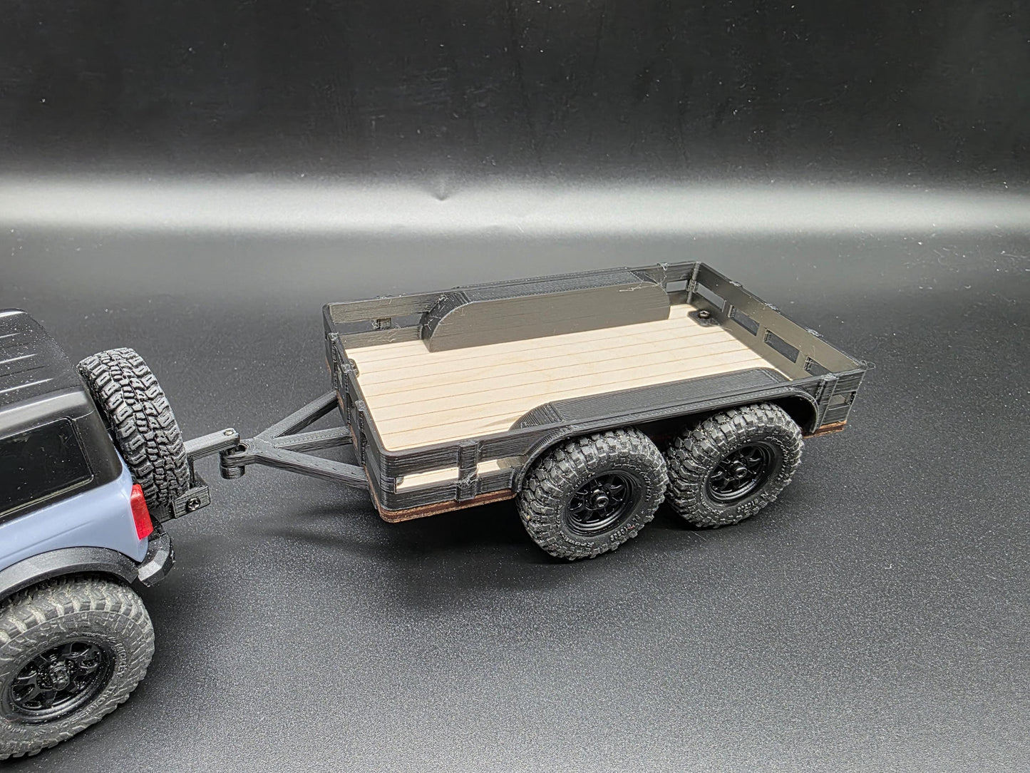 Double Axle Trailers for Axial SCX30 Bronco Jeep Red Cat 1/30 scale Crawlers