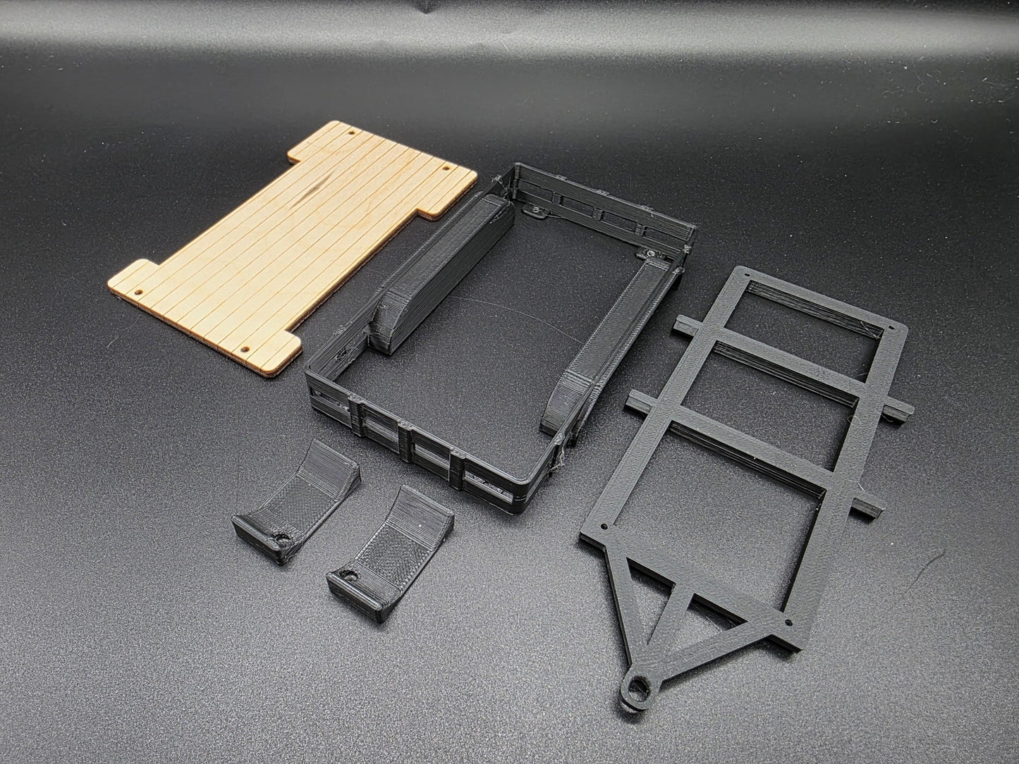 Double Axle Trailers for Axial SCX30 Bronco Jeep Red Cat 1/30 scale Crawlers