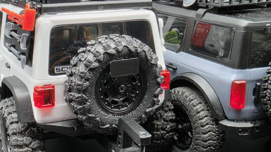 Spare Tire License Plate Holder for Axial SCX30 Bronco and Jeep Crawlers