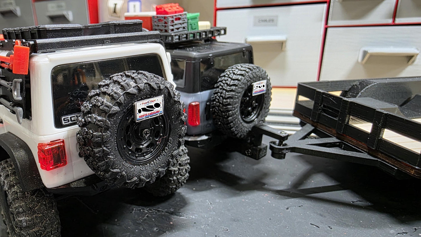 Spare Tire License Plate Holder for Axial SCX30 Bronco and Jeep Crawlers